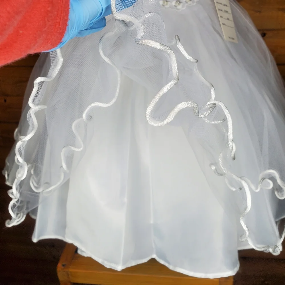 ❤ New  SHANIL white dress flowers embroidered sequins zipper size 2T 8, …